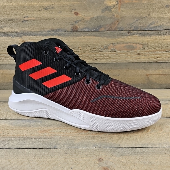 adidas Own The Game Men's Basketball Shoes Black Vivid Red White - Picture 2 of 12